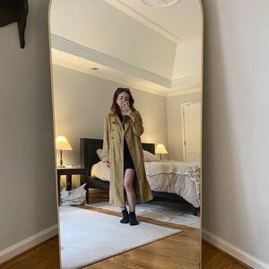 Vintage Genuine Leather Tan Trench Coat